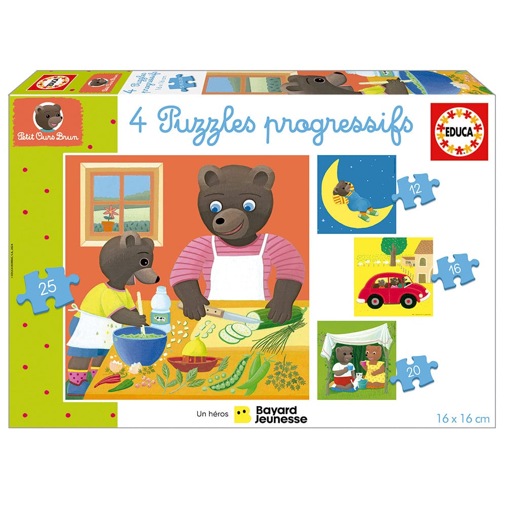 4 puzzles progressifs - Petit ours brun