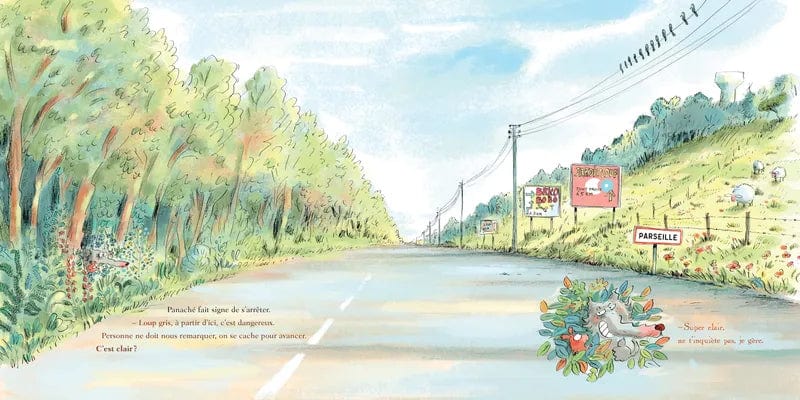 Loup gris dans la ville