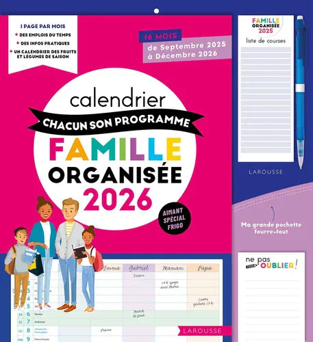Calendrier Famille organisée 2026