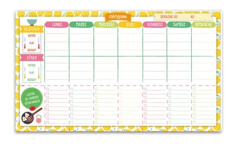 52 menus hebdomadaires