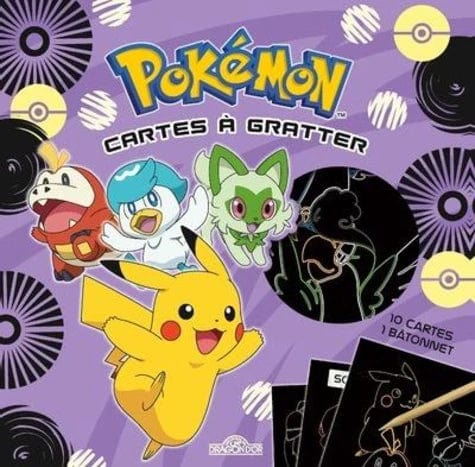 Pokémon - Cartes à gratter - Avec 10 cartes et 1 bâtonnet