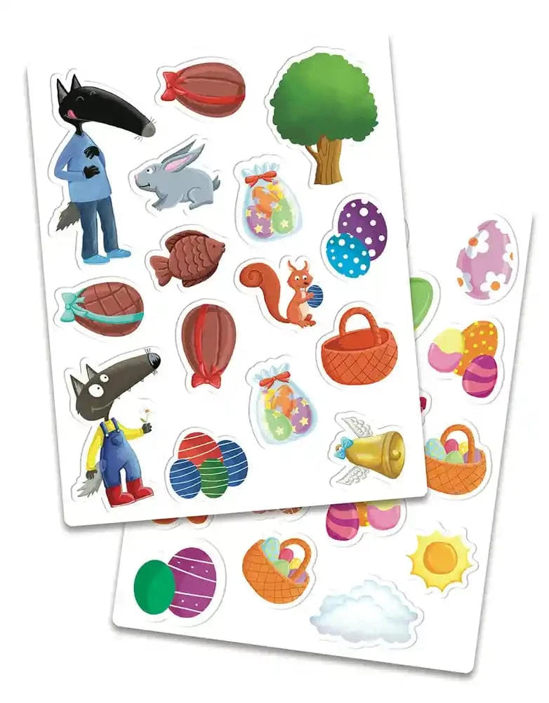 P'tit Loup - Mes stickers en relief - Vive Pâques !