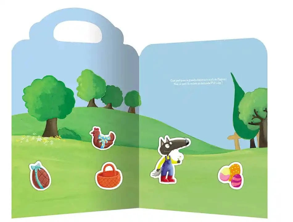 P'tit Loup - Mes stickers en relief - Vive Pâques !