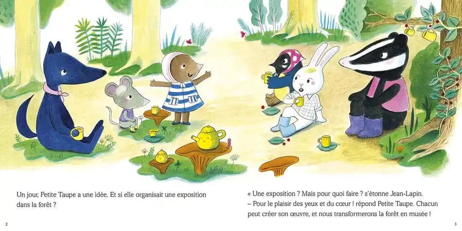 Petite Taupe et l'exposition de la forêt