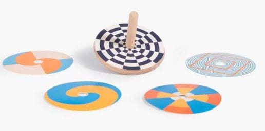 Toupie optique en bois