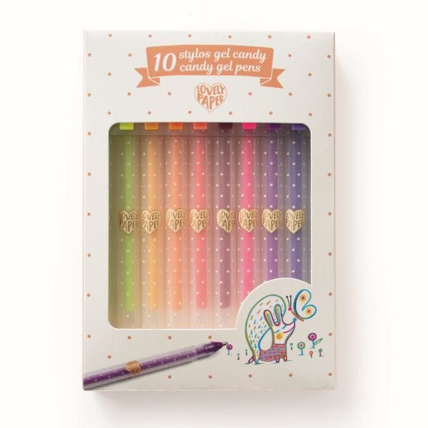 10 stylos gel candy