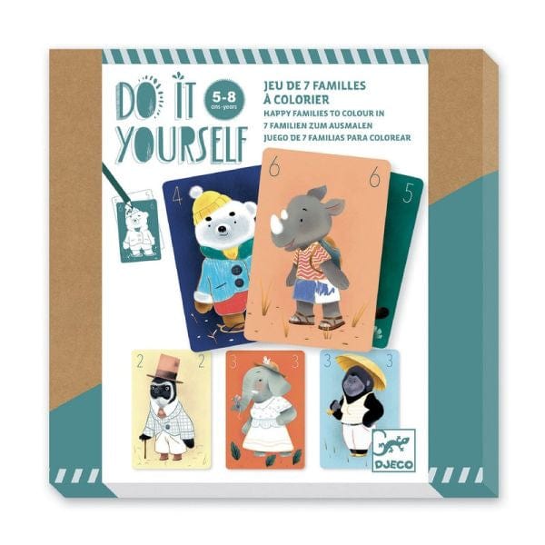 DIY - Jeu de 7 familles à colorier - Chics animaux