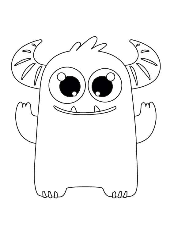 Petits coloriages avec 6 crayons - Monstres amusants