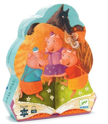 Puzzle Silhouette - Les 3 petits cochons - 24 pièces