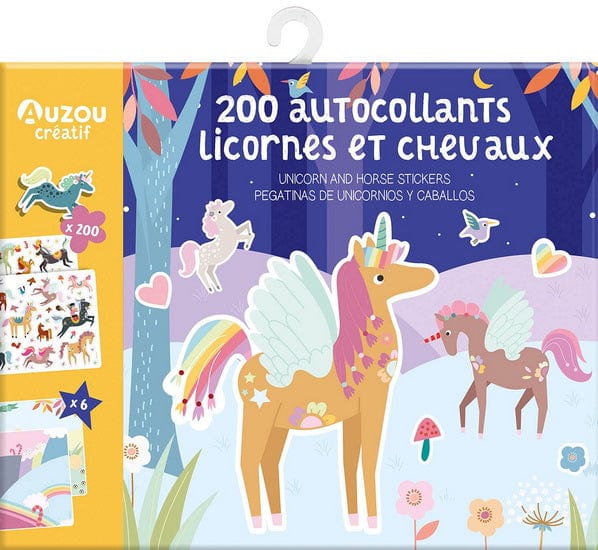 200 autocollants Licornes et chevaux