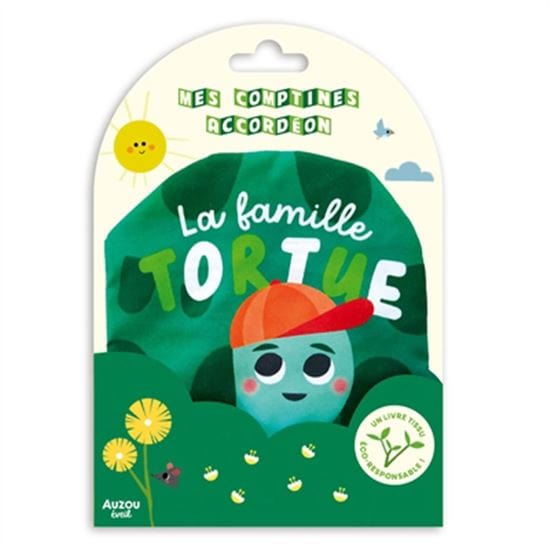 Livre tissu - Mes comptines accordéon - La Famille tortue