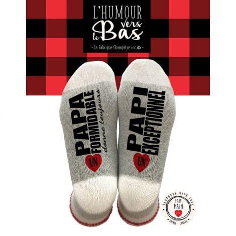 Chaussettes - Un papa formidable donne toujours un papi exceptionnel - Taille L