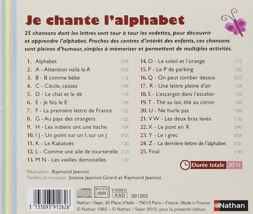 Je chante l'alphabet