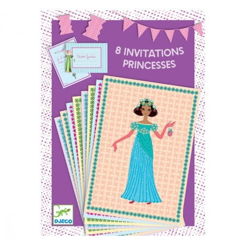 8 invitations Princesse