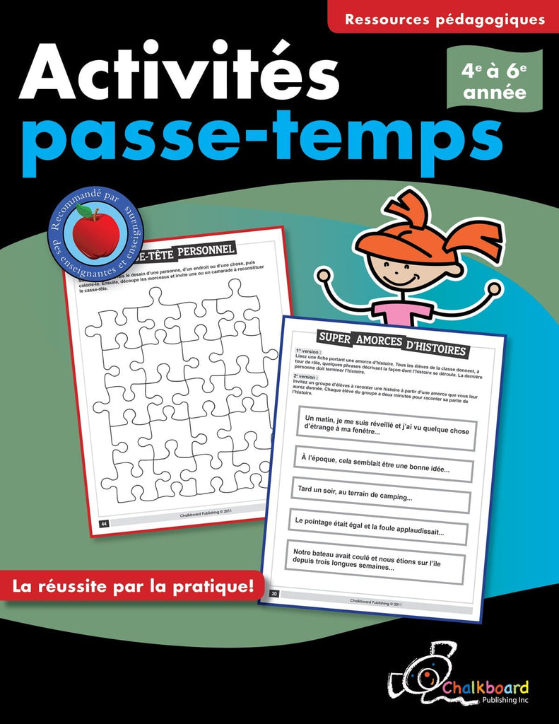 Activités passe-temps - 4e à 6e année