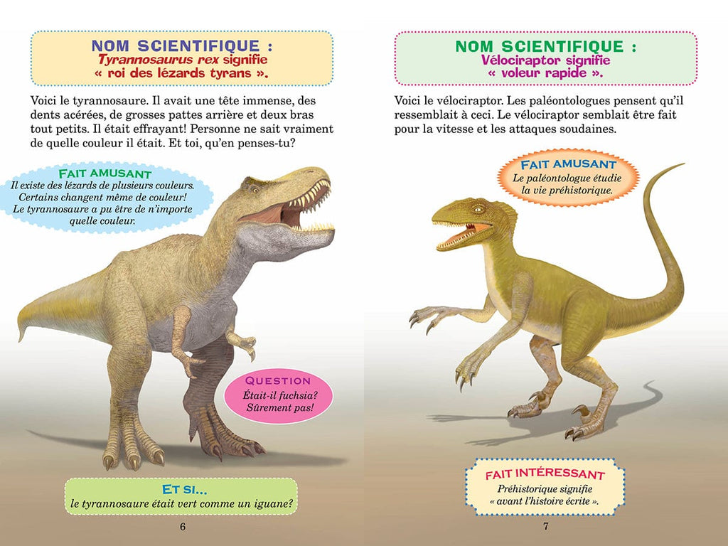 Qui va gagner? Le tyrannosaure ou le vélociraptor?
