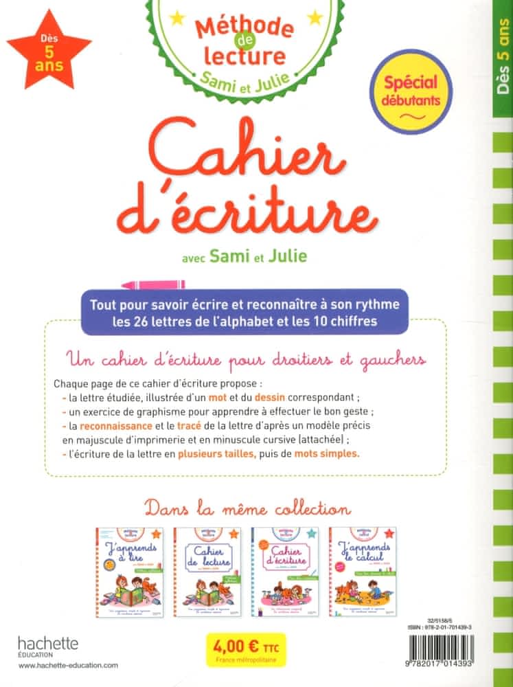 Cahier d'écriture avec Sami et Julie