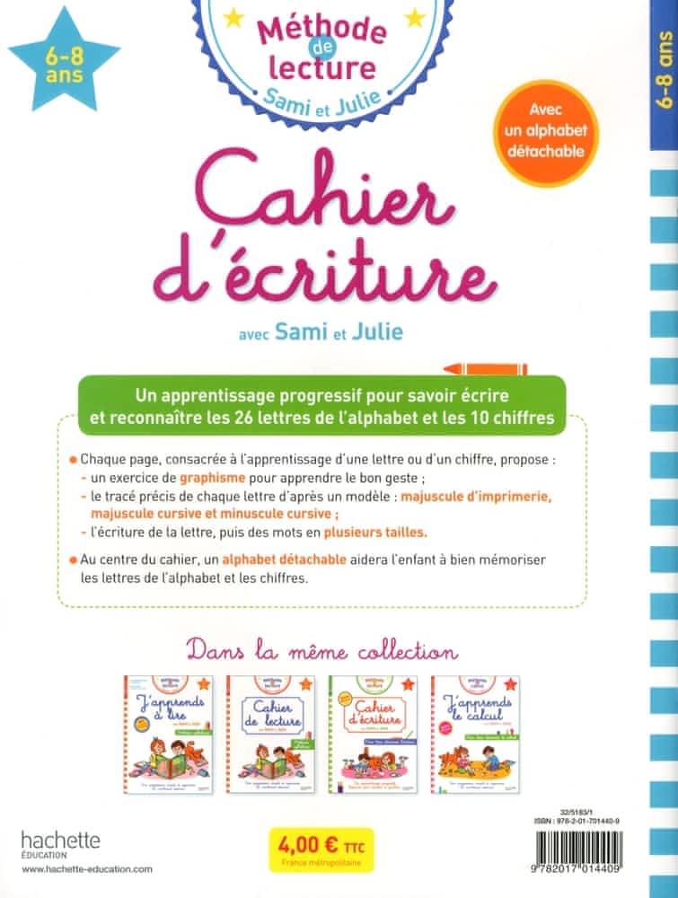 Cahier d'écriture avec Sami et Julie