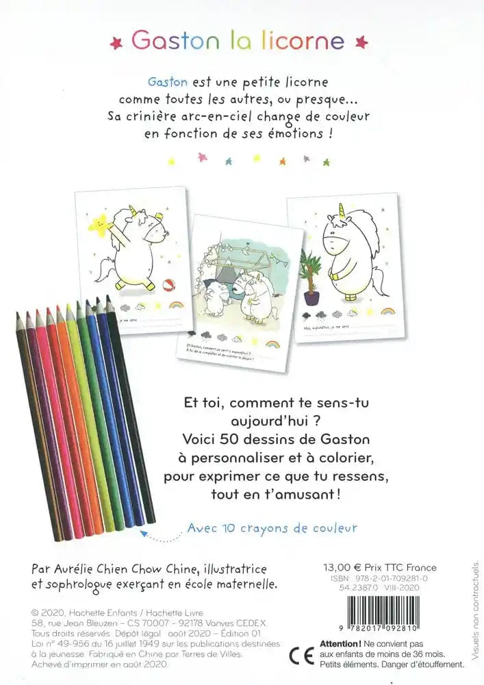 Comment je me sens ? - Mon bloc à colorier Gaston la licorne