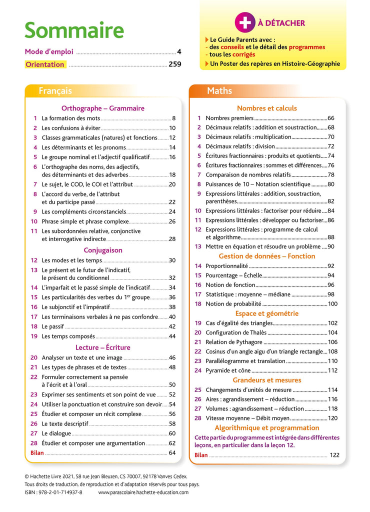 Pour comprendre toute la 4e année ( 8e année )