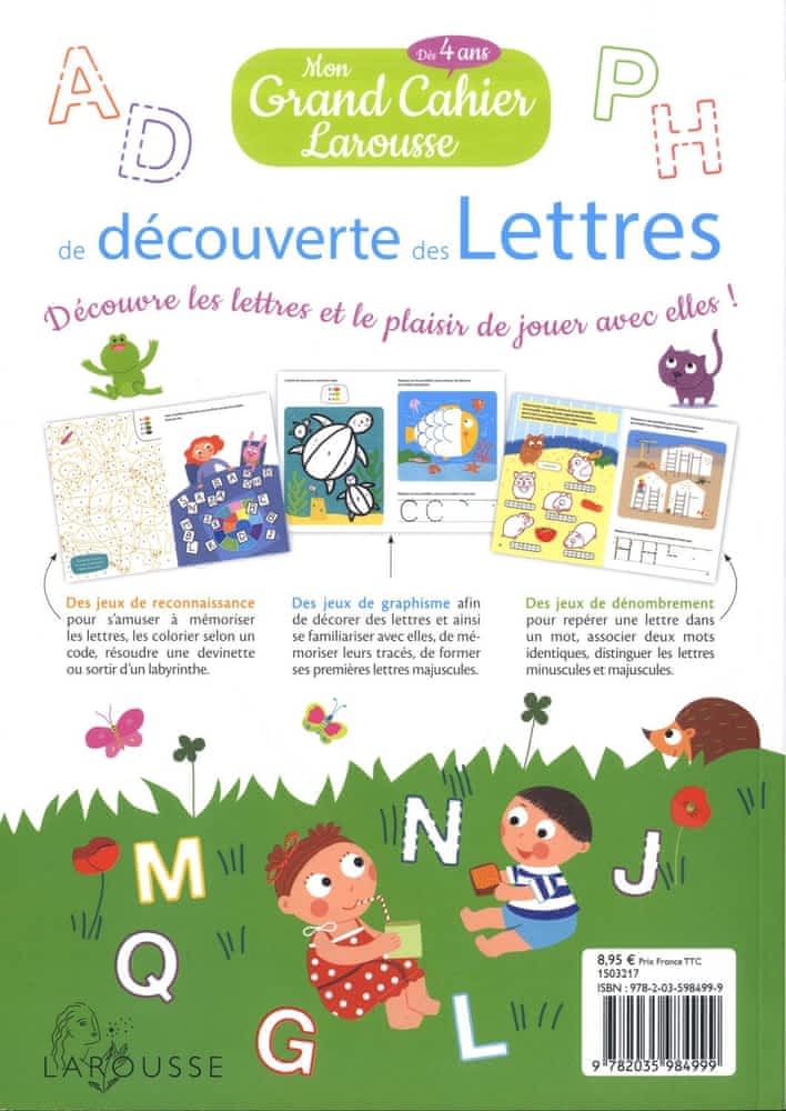Mon grand cahier Larousse de découverte des lettres