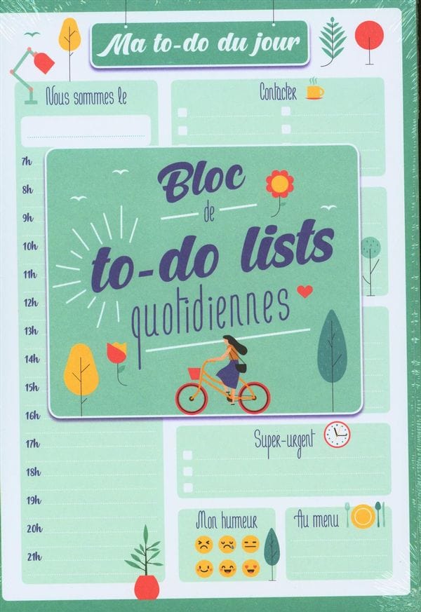 Bloc de to-do lists quotidiennes