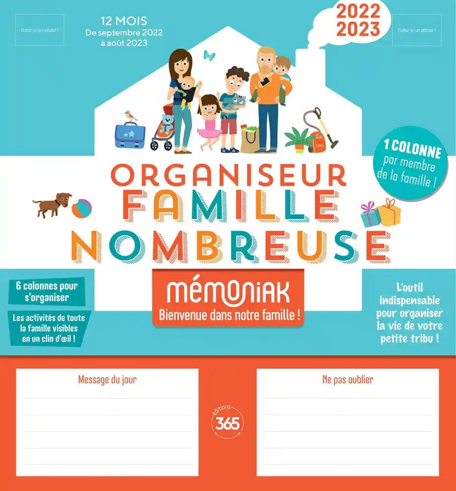 Organiseur Memoniak spécial famille nombreuse 2022-2023