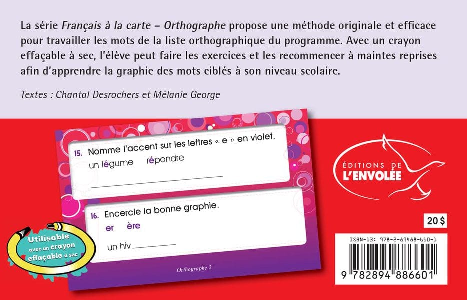 Cartes éclair - Orthographe - 2e année