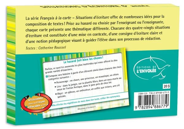 Cartes éclair - Situations d'écriture - 6e année