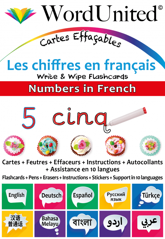 Cartes effaçables - Les chiffres en français