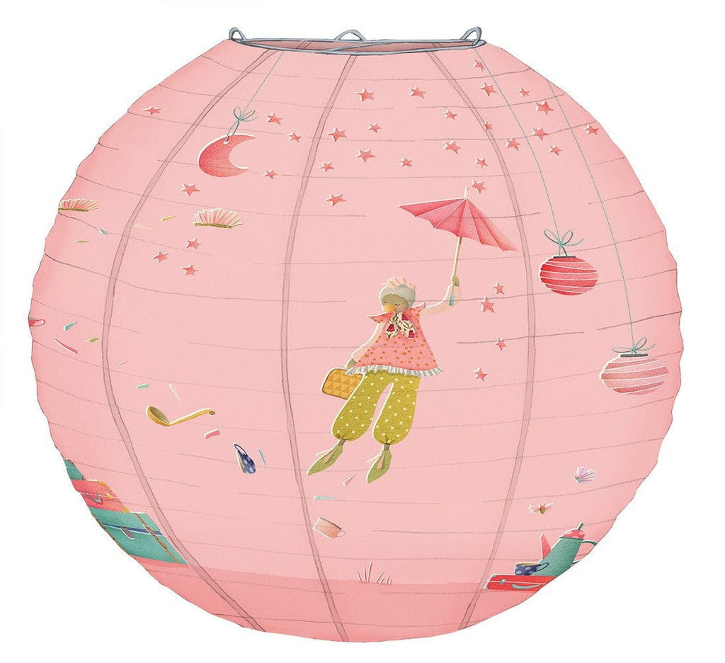 Lanterne en papier rose