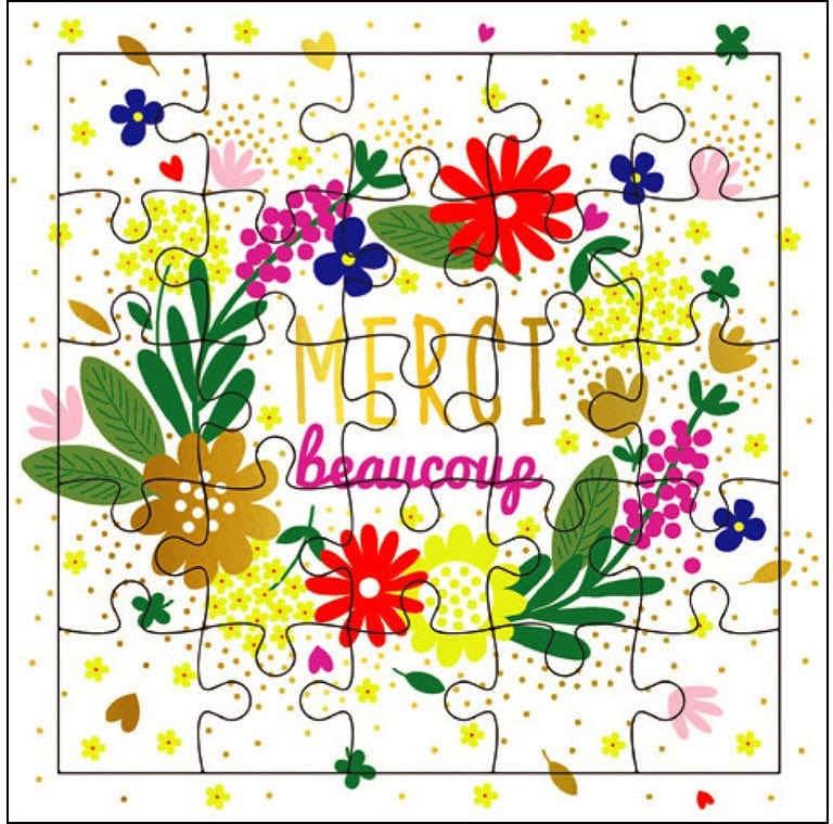 Carte de souhait - puzzle - Merci beaucoup