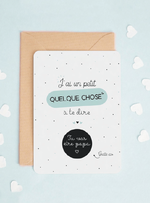 Carte de souhait - à gratter - Tu vas être papa