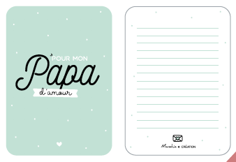 Carte de souhait - à messages - Pour mon papa d'amour