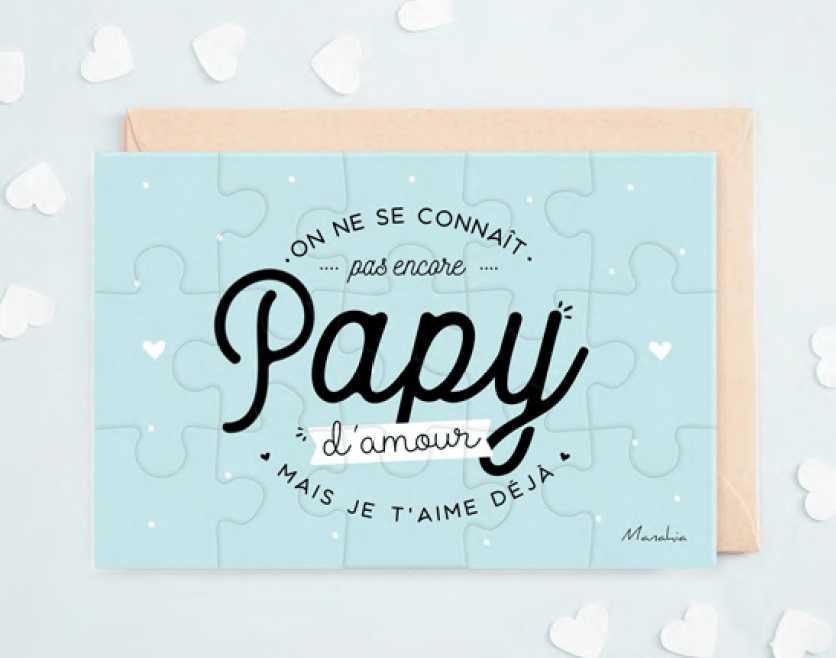 Carte de souhait - puzzle - Papy d'amour...
