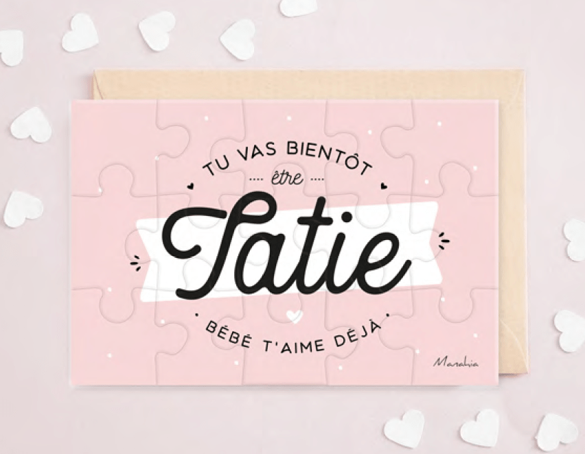 Carte de souhait - puzzle - Bientôt Tatie...