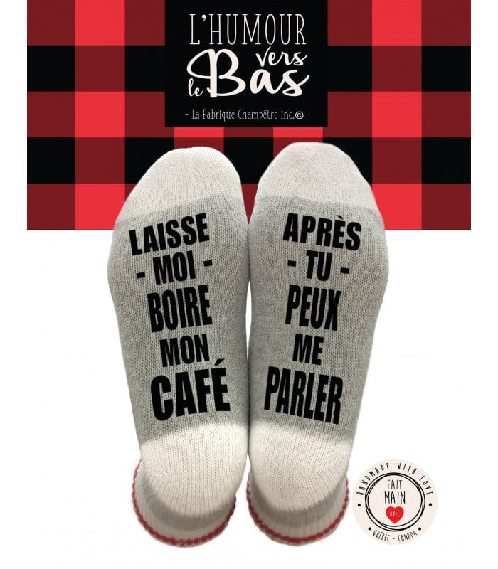 Chaussettes - Laisse moi boire mon café, après tu peux me parler - Taille M