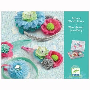 Barrettes et élastiques - Fleur Bleue
