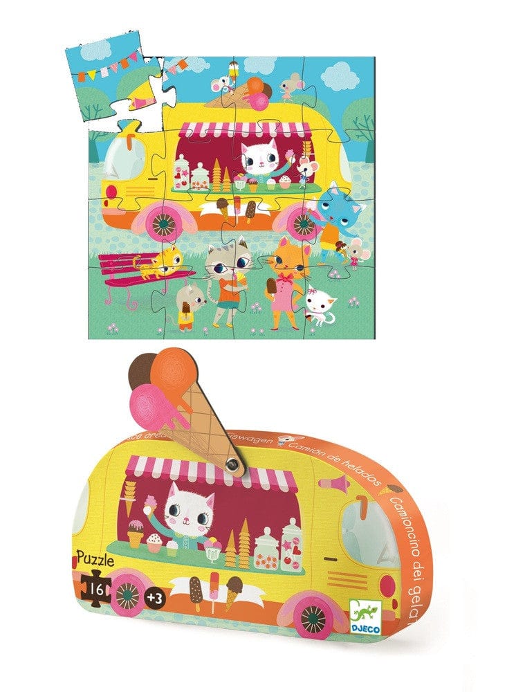 Puzzle silhouette - Le glacier - 16 pièces