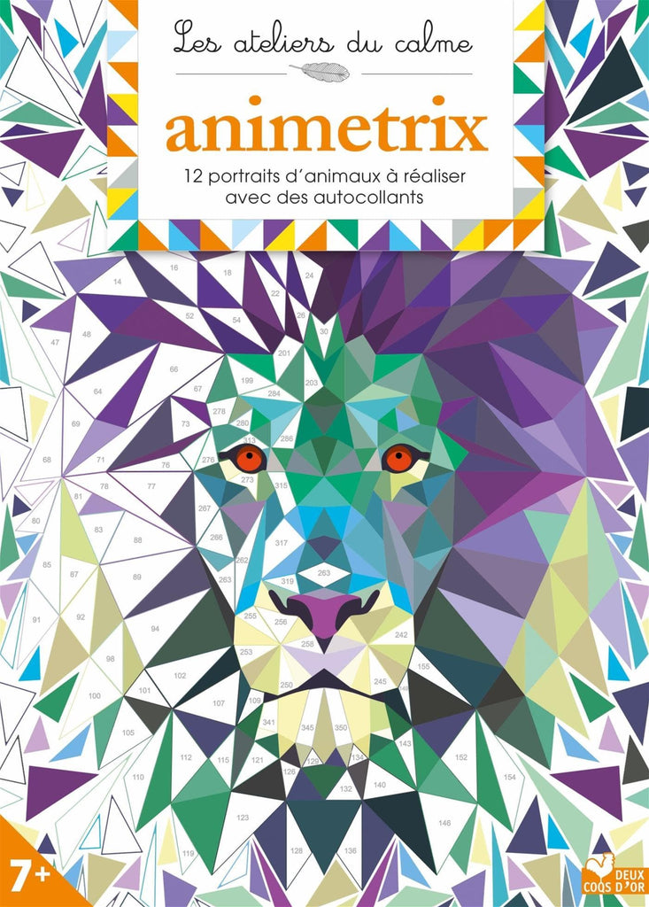 Animetrix - 12 portraits d'animaux à réaliser avec autocollants