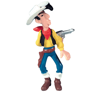 Figurine - Lucky Luke tire de dos