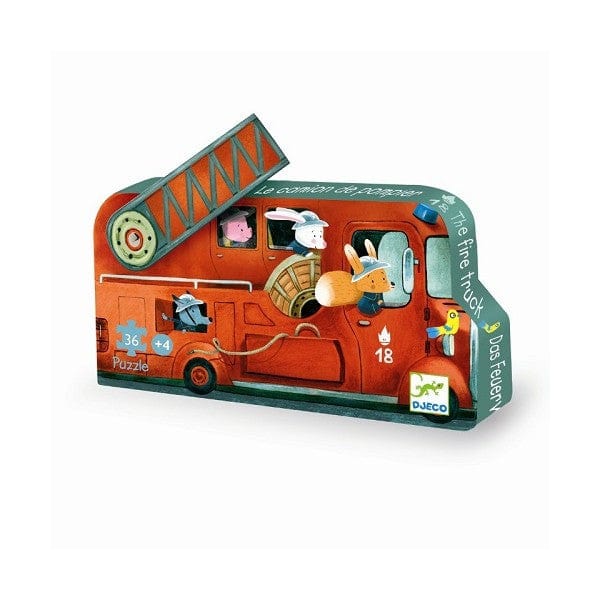 Puzzle silhouette - Le camion de pompier - 16 pièces