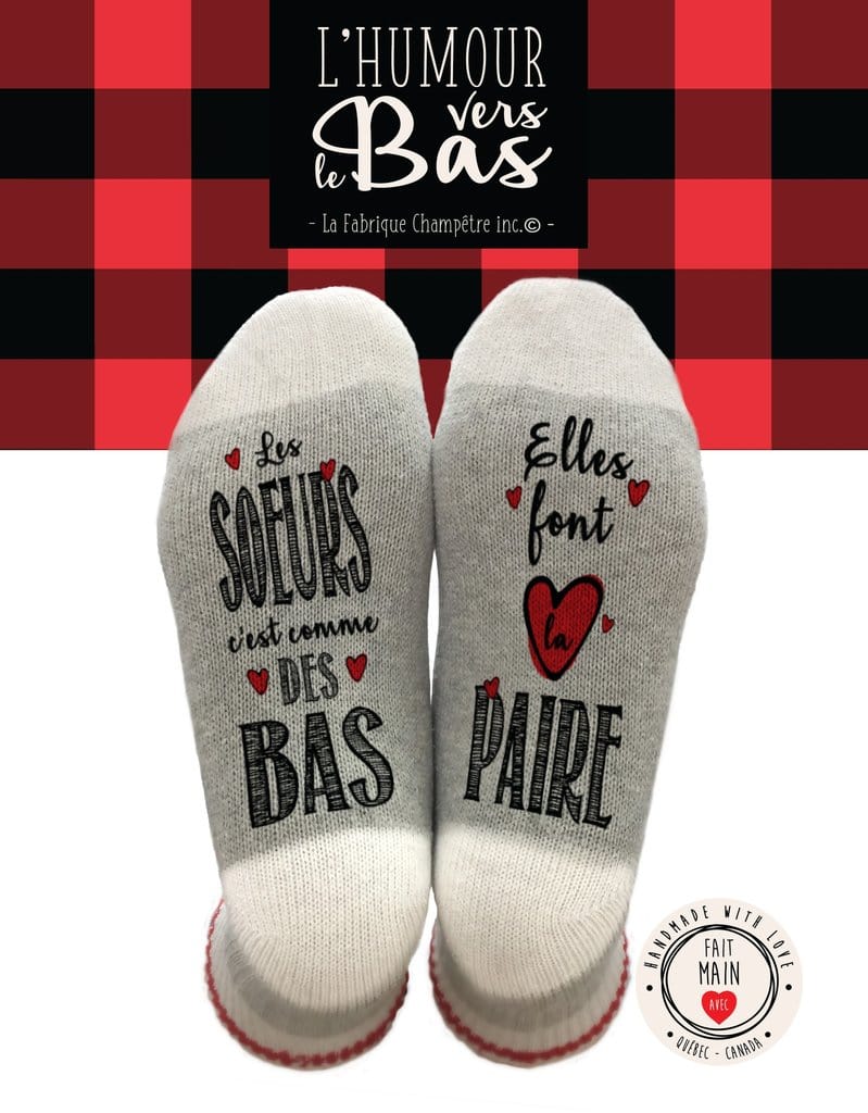 Chaussettes - Les sœurs c'est comme des bas, elles font la paire - Taille M