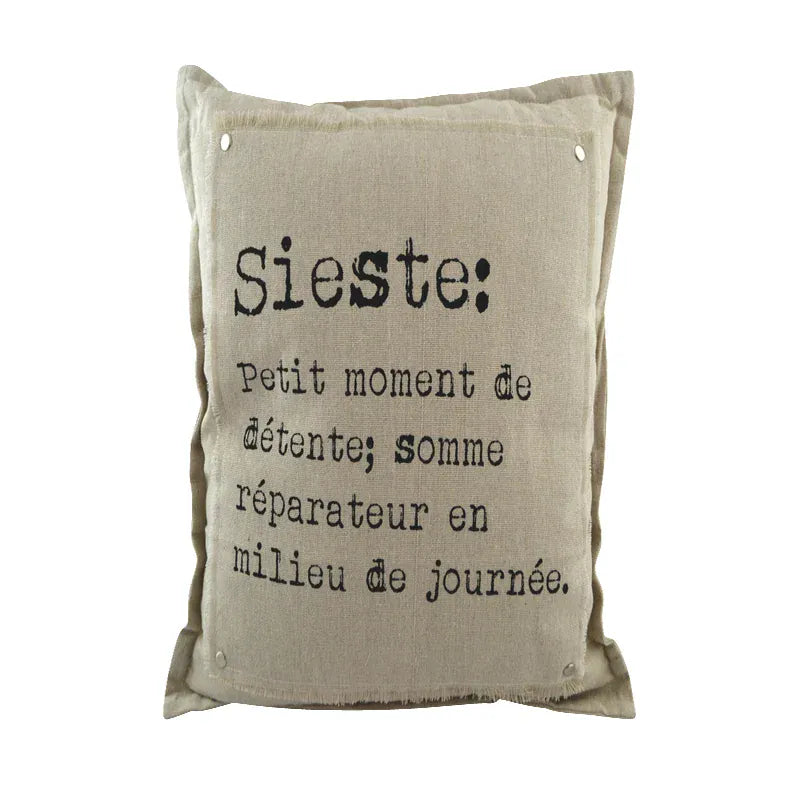 Coussin bilingue - Sieste