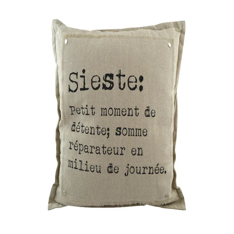 Coussin bilingue - Sieste