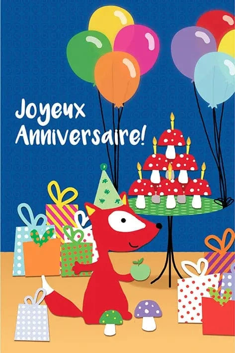 Carte de souhait - Anniversaire - Renard
