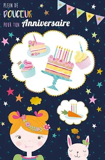 Carte de souhait - Anniversaire - Douceur