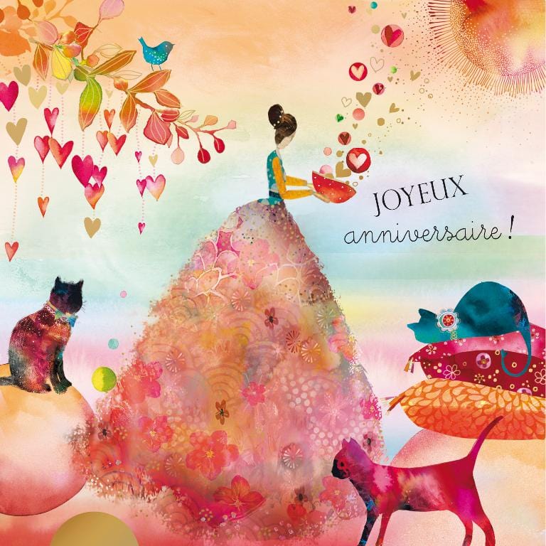 Carte de souhait - Anniversaire - Chats