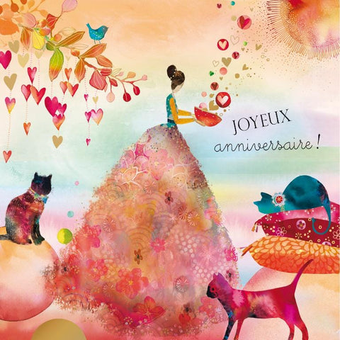 Carte de souhait - Anniversaire - Chats