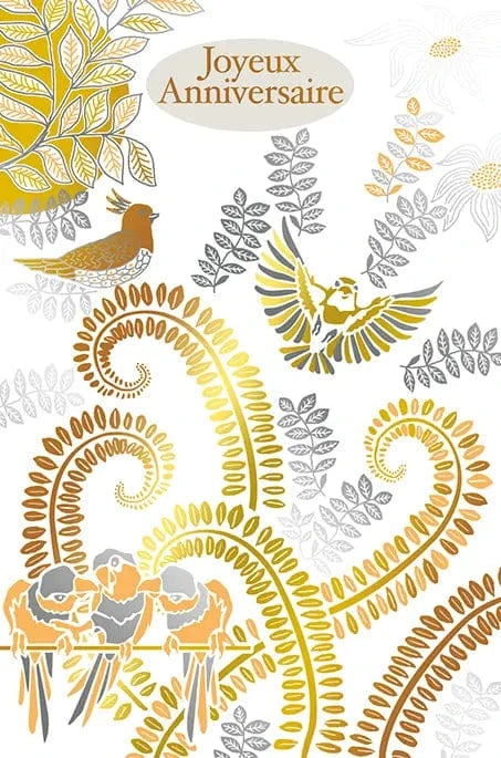 Carte de souhait - Anniversaire - Oiseaux